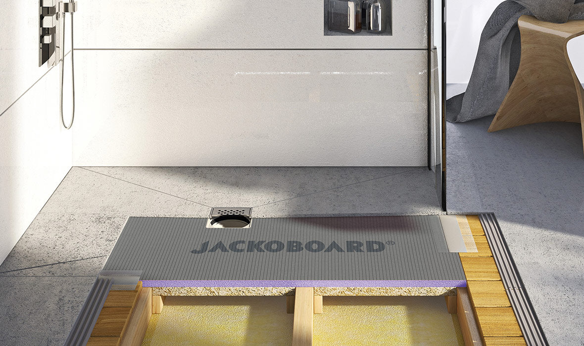 JACKOBOARD® Aqua Flat – Superflaches Duschelement 20 mm | für Holzbalkendecken