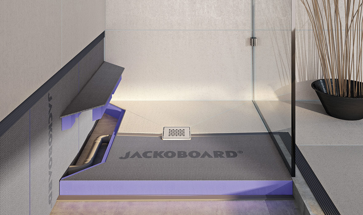 JACKOBOARD® Aqua Reno – Bodengleiches Duschelement für Sanierung | nur 65 mm Aufbauhöhe