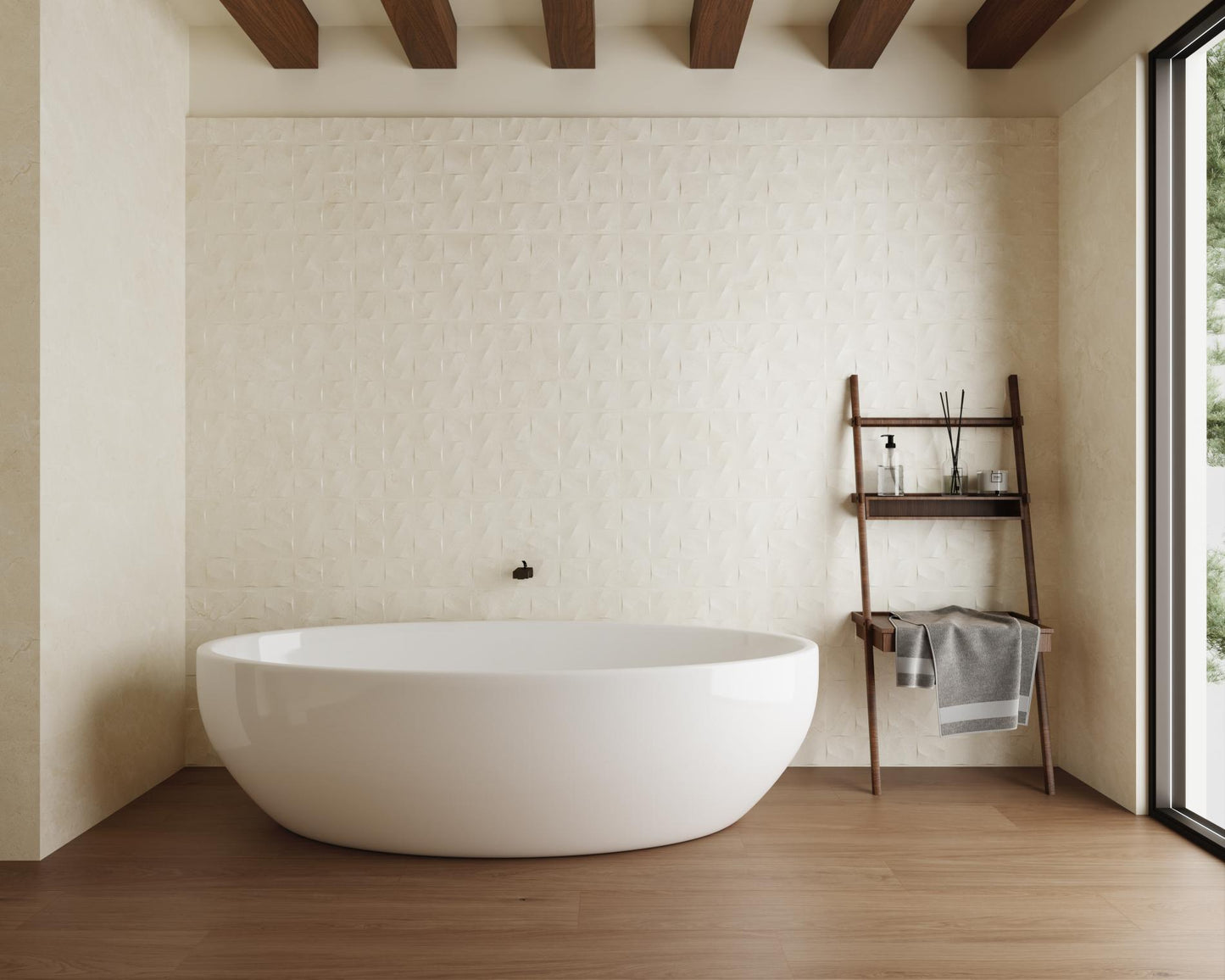 Serie Portlandstone Kalon und Lin Pamesa Ceramica - Ausstellung  Bad 53