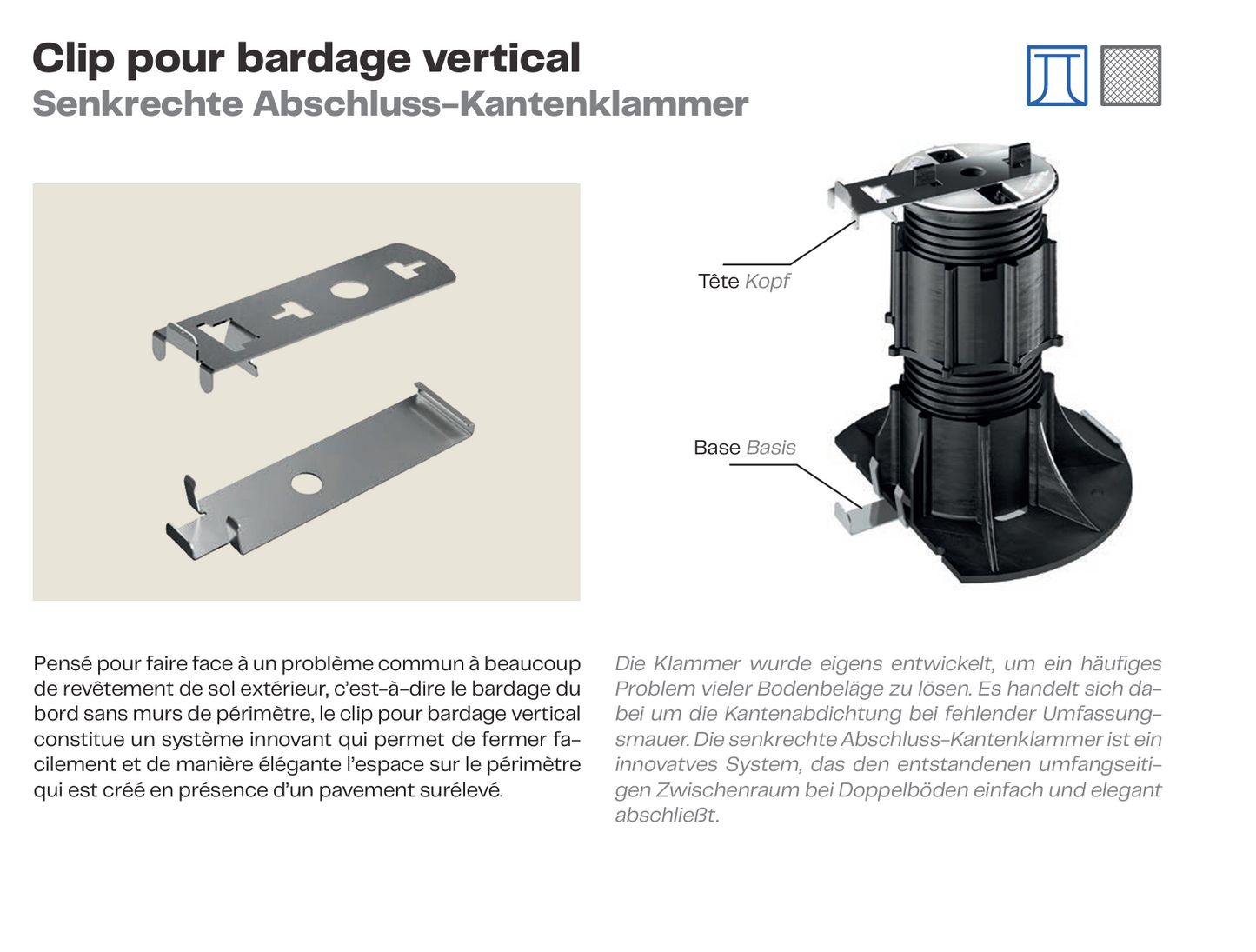 Zubehör für Montage von Platten, WPC und Holz auf Aluminium-Balken -Eterno