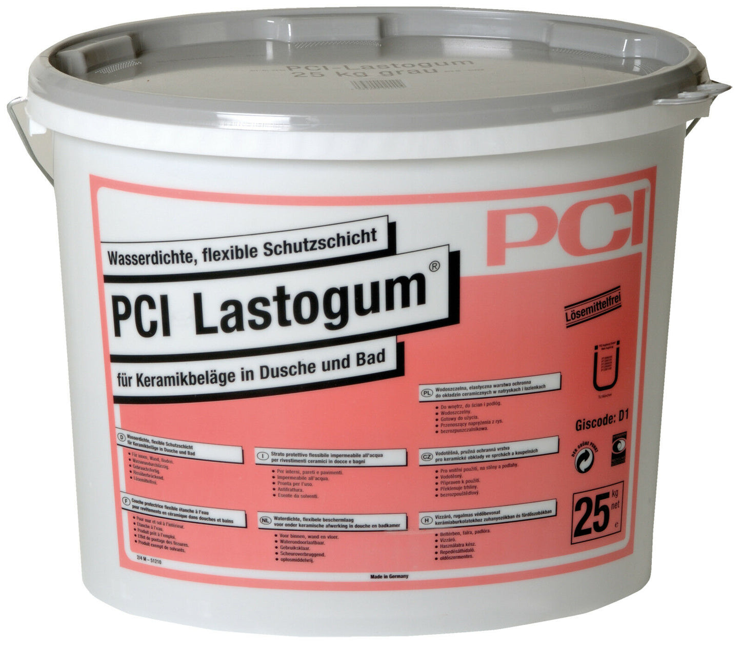 PCI Lastogum Flächenabdichtung, lösemittel grau/weiß 25kg