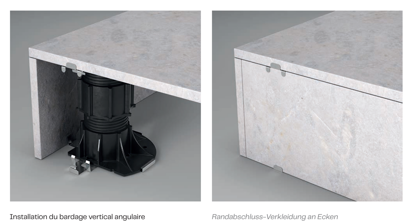 Zubehör für Montage von Platten, WPC und Holz auf Aluminium-Balken -Eterno