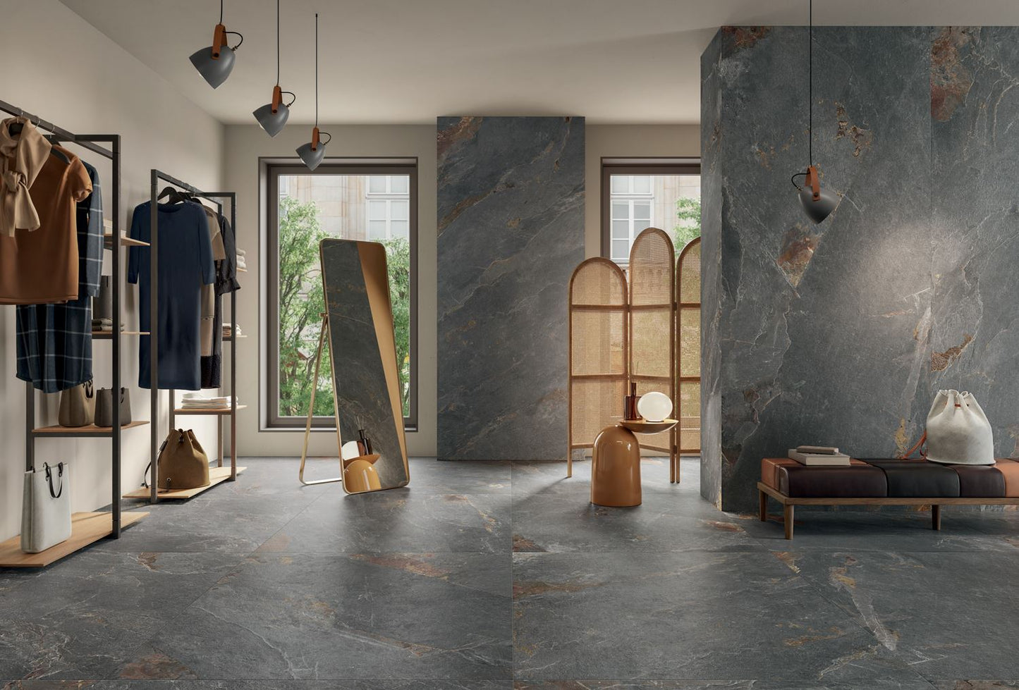 Panaria Stone Trace Hollow -Schiefer in seiner maximalen keramischen Interpretation