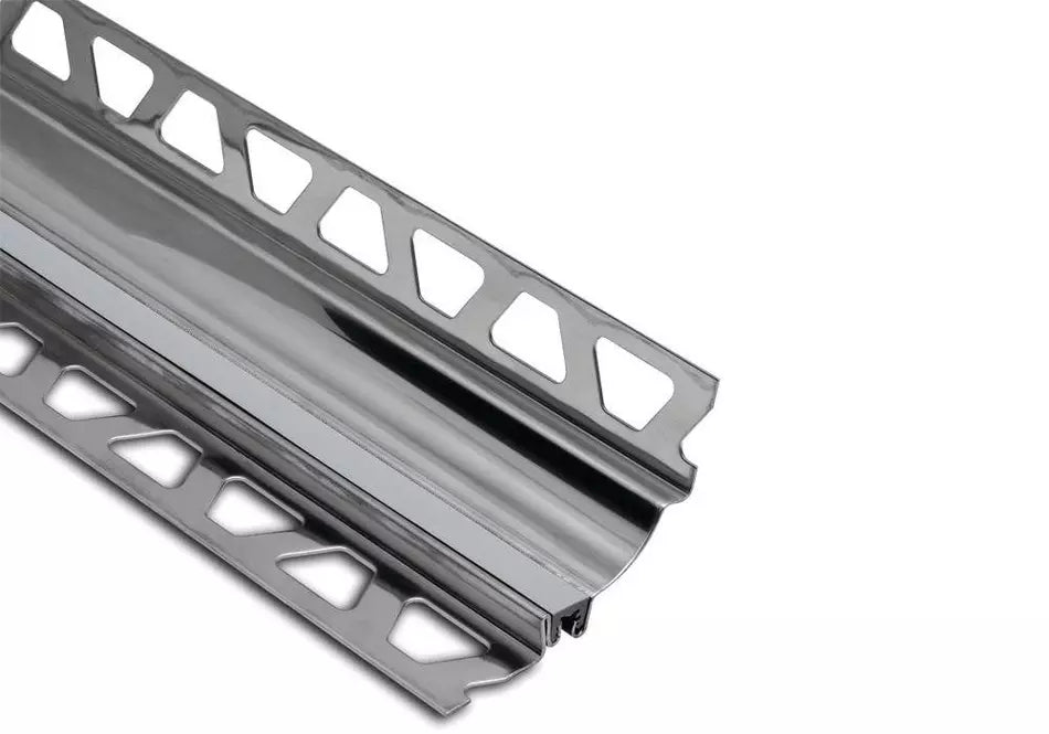 Angle end profile, shiny stainless steel 3m 