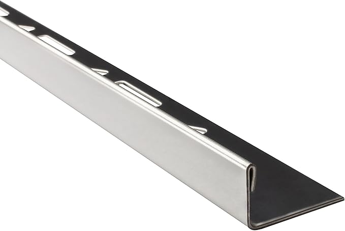 Angle end profile, shiny stainless steel 3m 