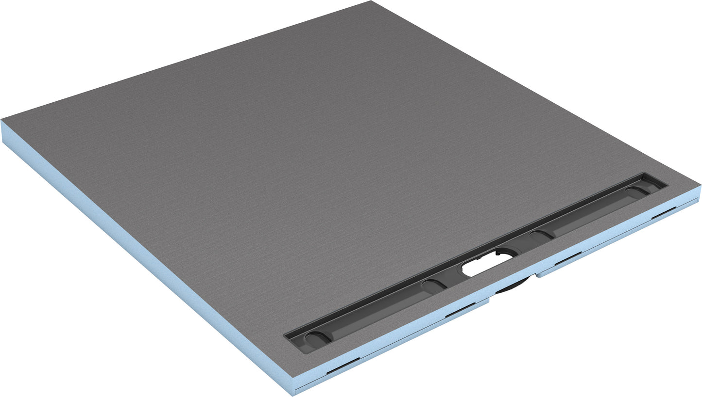 Wedi - Neo Duschelement komplett - Riolito quadratisch, Ablauf dezentral, Wandnah