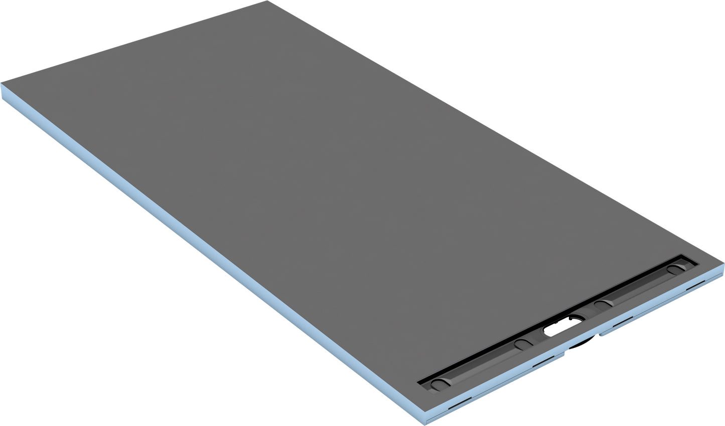Wedi - Neo Duschelement komplett - Riolito quadratisch, Ablauf dezentral, Wandnah