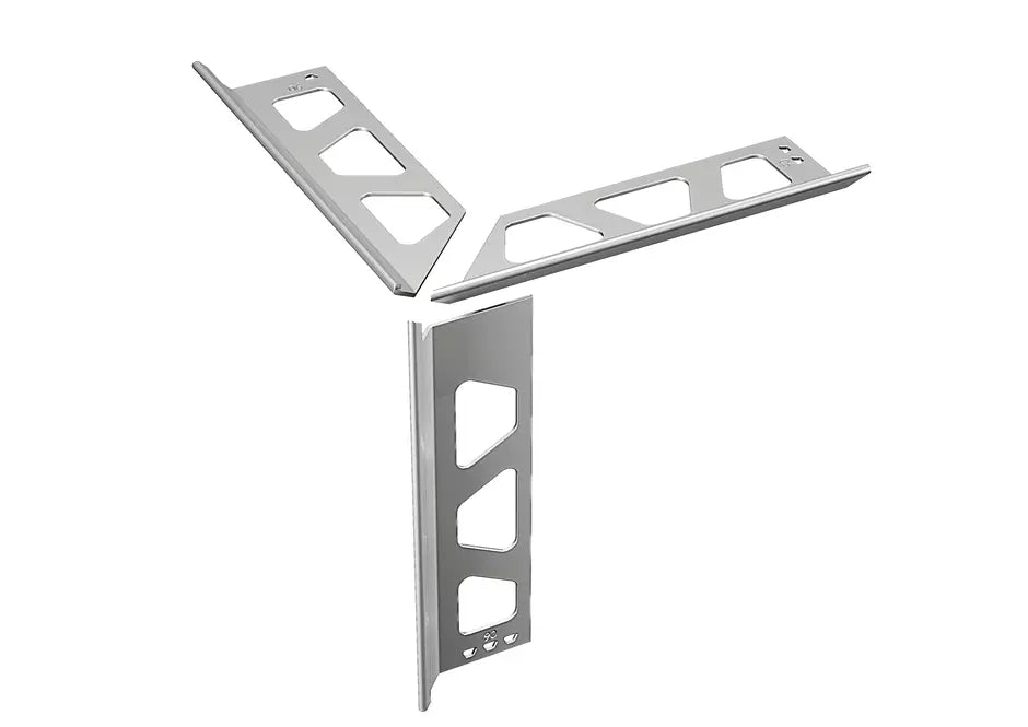 Angle end profile, shiny stainless steel 3m 