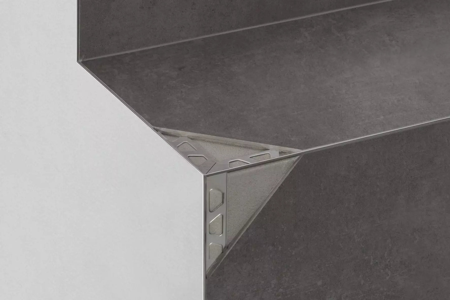 Angle end profile, shiny stainless steel 3m 