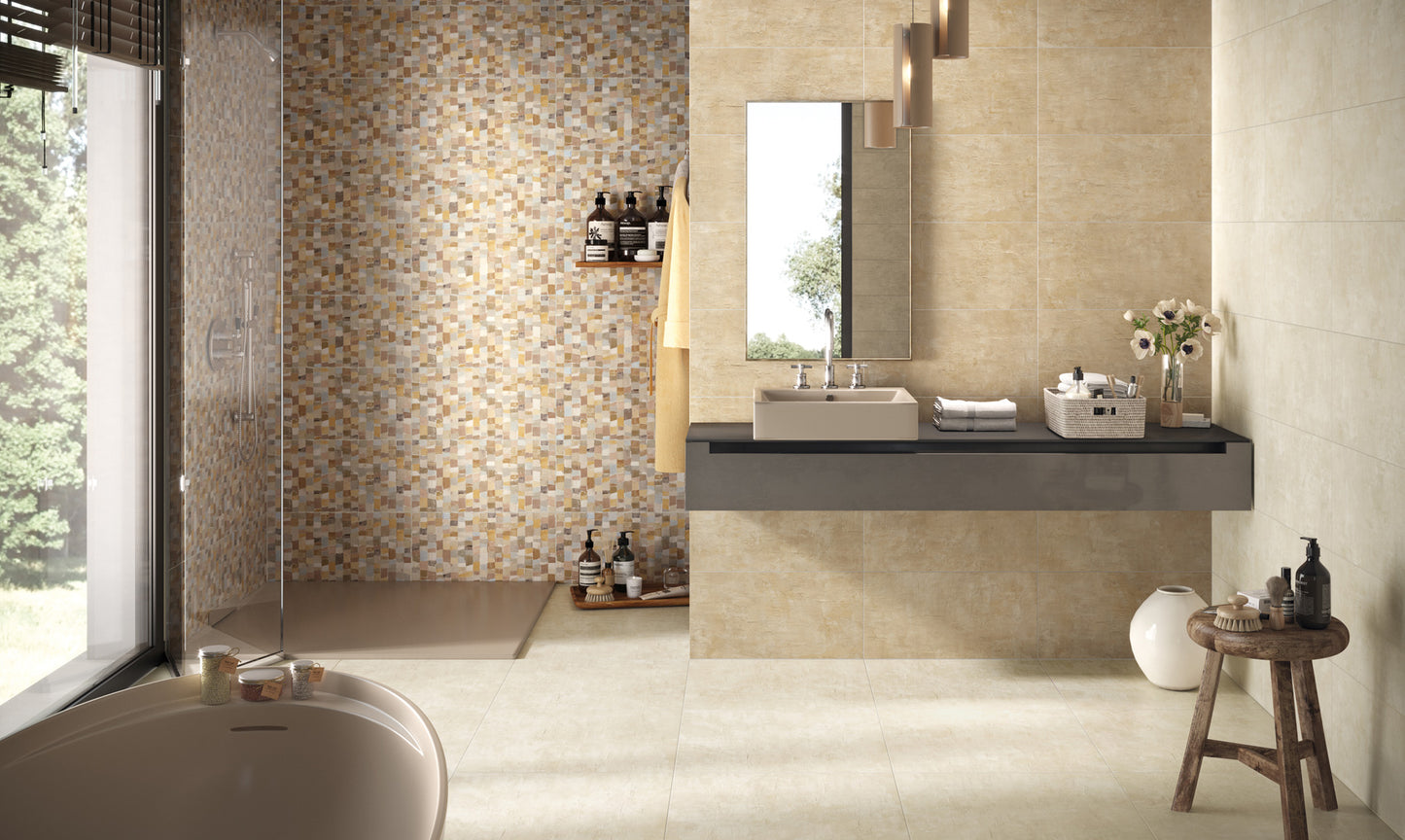 Naxos Pictura Veleia soft -sanfter Elfenbeinton mit zementartiger Optik + Dekore