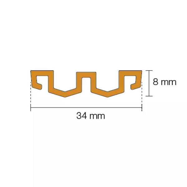 Schlüter-KERDI-LINE-VARIO WAVE - Kürzbares W-förmiges Entwässerungsprofil zur Verwendung mit einem Schlüter-KERDI-LINE-VARIO-H Ablauftopf