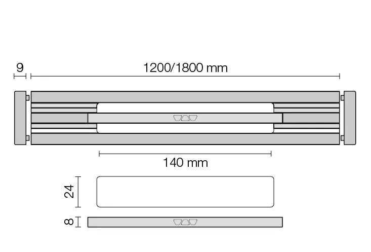 Schlüter-KERDI-LINE-VARIO WAVE - Kürzbares W-förmiges Entwässerungsprofil zur Verwendung mit einem Schlüter-KERDI-LINE-VARIO-H Ablauftopf