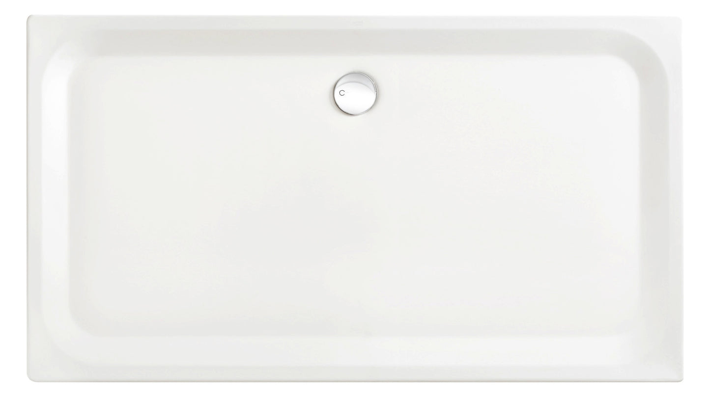 Stahl-Duschwannen weiß 160x80x35cm - Scalido