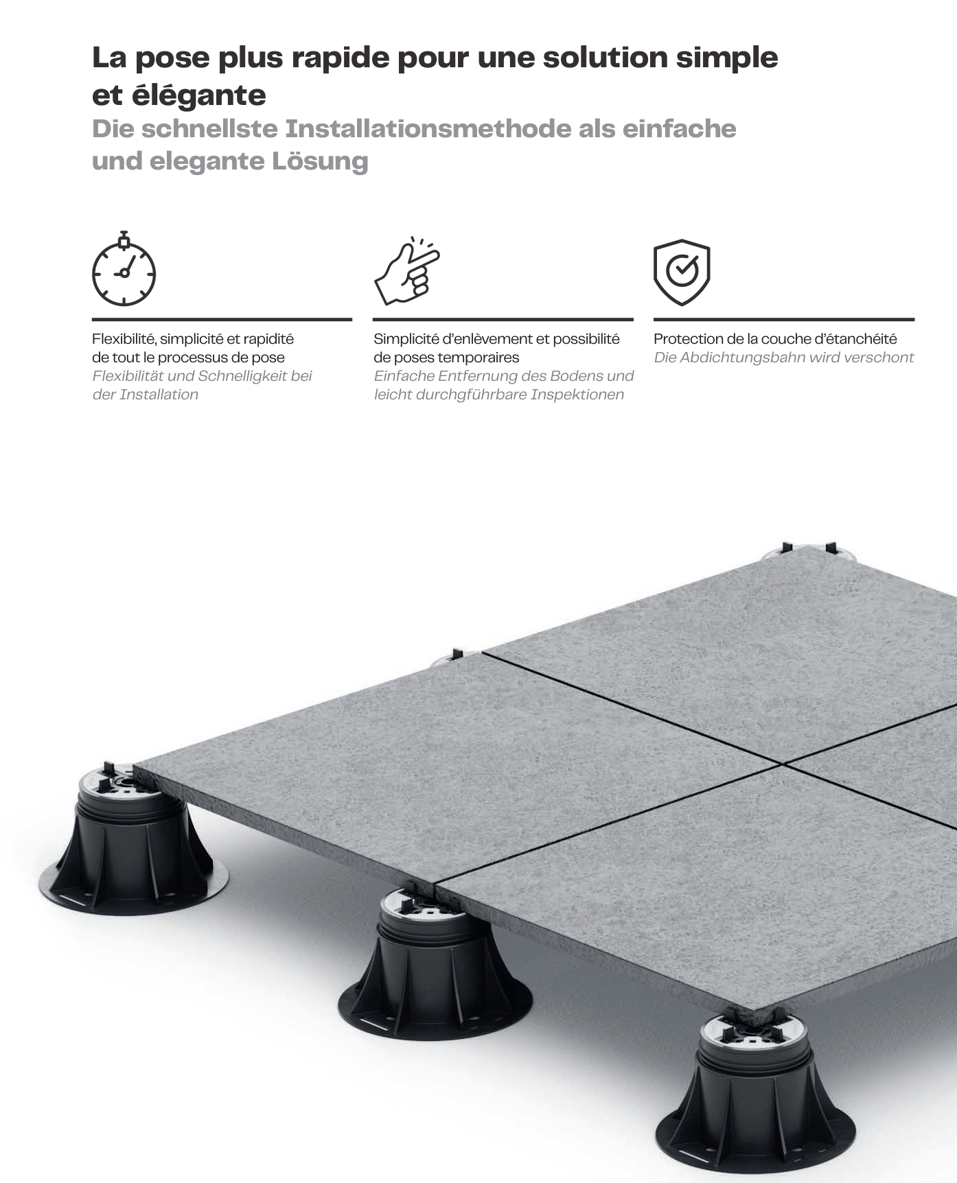 Zubehör für Montage von Platten, WPC und Holz auf Aluminium-Balken -Eterno