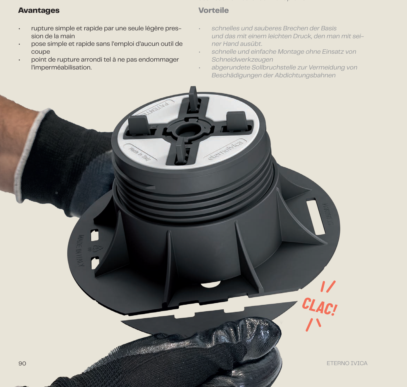 Zubehör für Montage von Platten, WPC und Holz auf Aluminium-Balken -Eterno