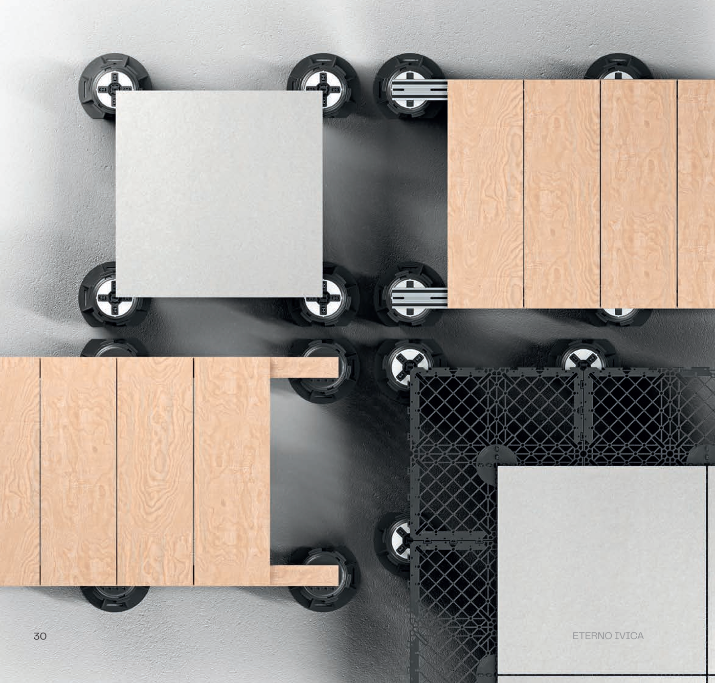 Zubehör für Montage von Platten, WPC und Holz auf Aluminium-Balken -Eterno