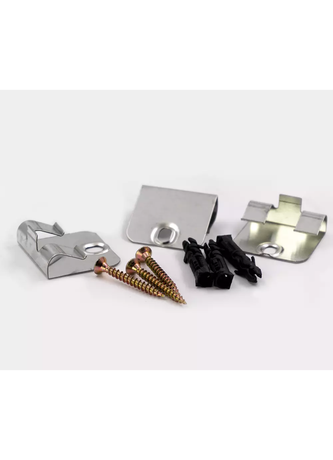 Clips von Tilo aus Metall für Leisten - 50 Stück inkl. Schrauben und Dübel
