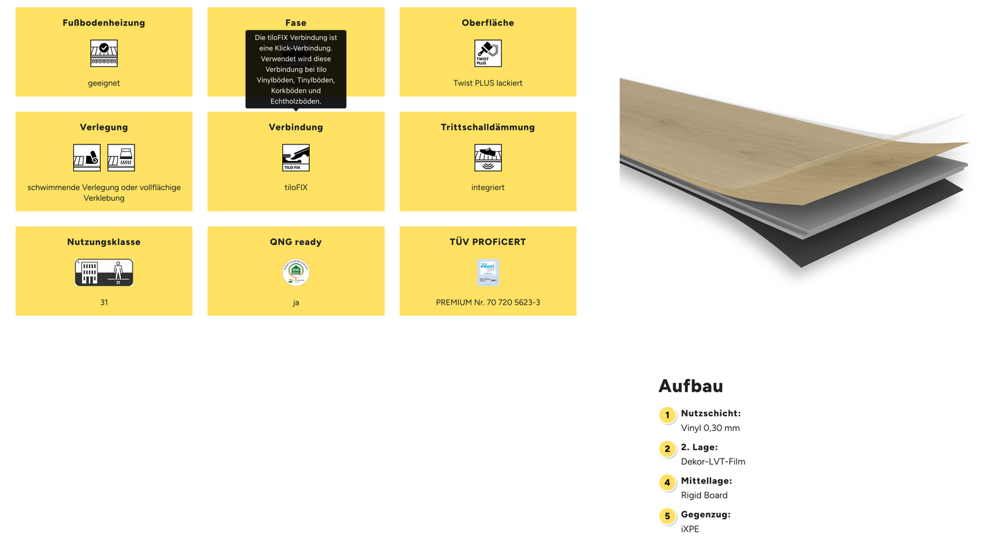 Eiche Kalahari Rigid Vinyl Novo SPA softsyncron 4V -  Tilo