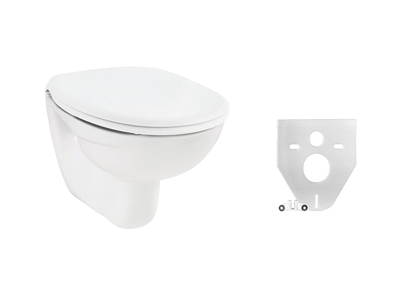 sanibel 1001 QuickBox – Wand-Tiefspül-WC mit WC-Sitz & Schallschutzset | Weiß