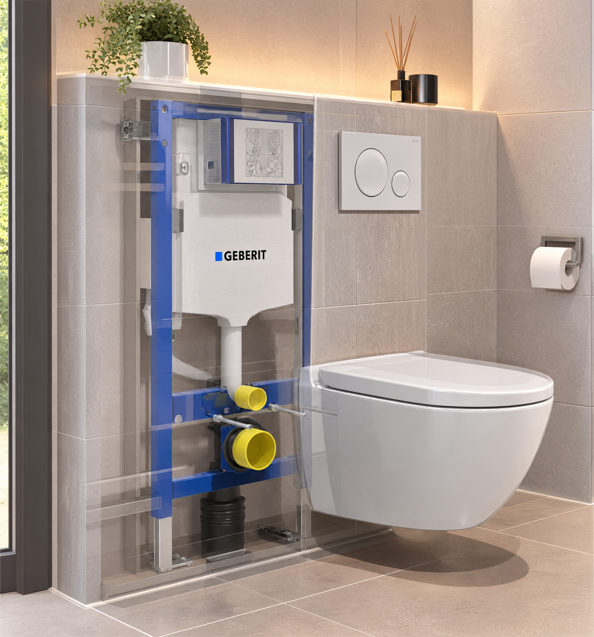 Geberit Duofix WC-Vorwandelement 112 cm – mit Sigma UP-Spülkasten 12 cm