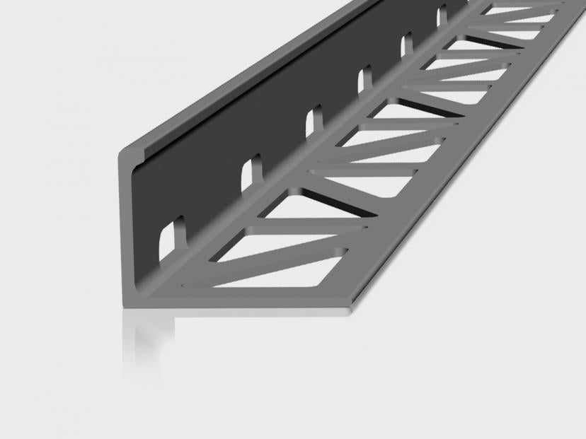 End rail 4-sided, shiny stainless steel 3m - square profile 