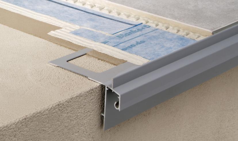 Balkon - Abschlussprofil BLANKE AF PROFIL für drainagefähigen Belagskonstruktionen auf Balkonen und Terrassen