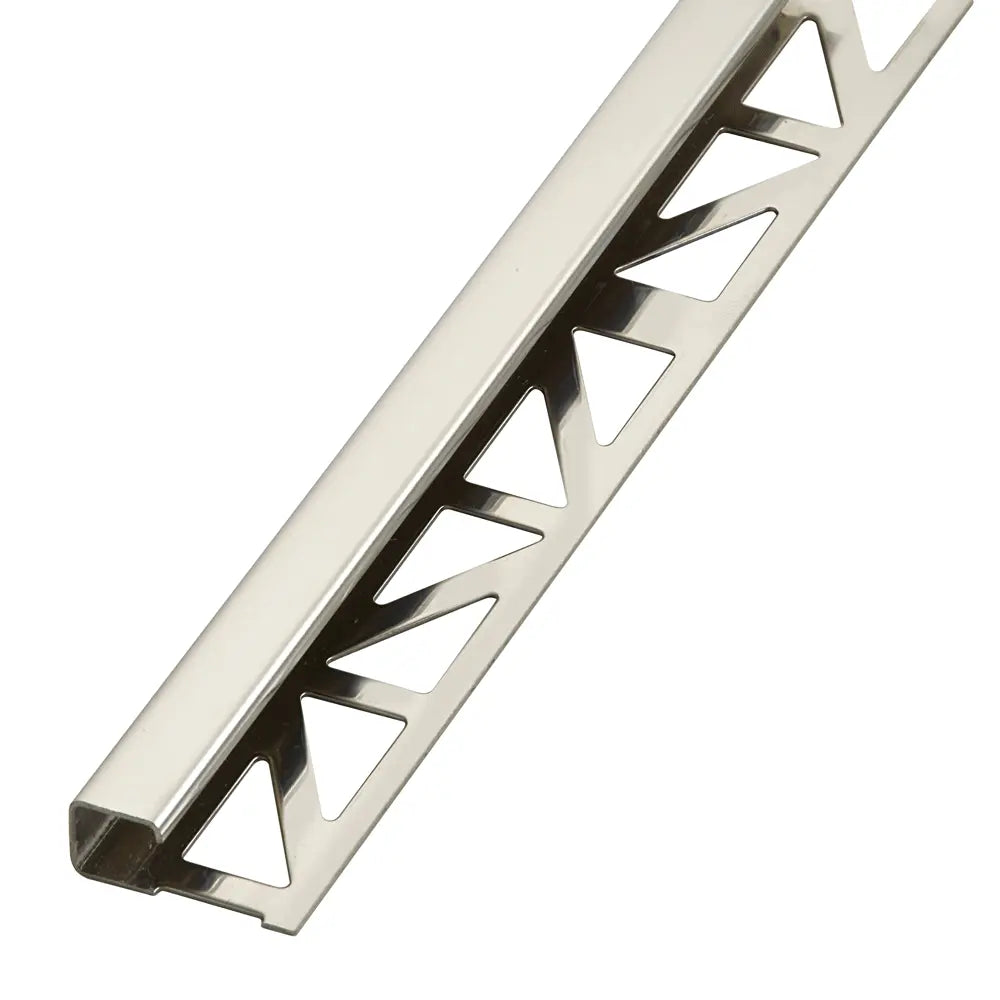 End rail 4-sided, shiny stainless steel 3m - square profile 