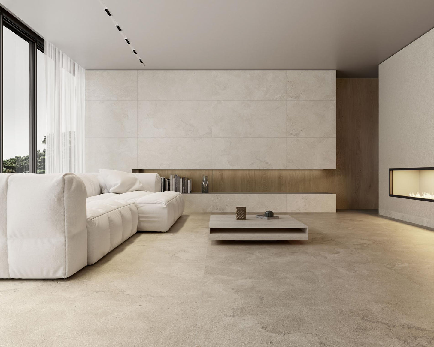 Serie Portlandstone Kalon und Lin Pamesa Ceramica - Ausstellung  Bad 53