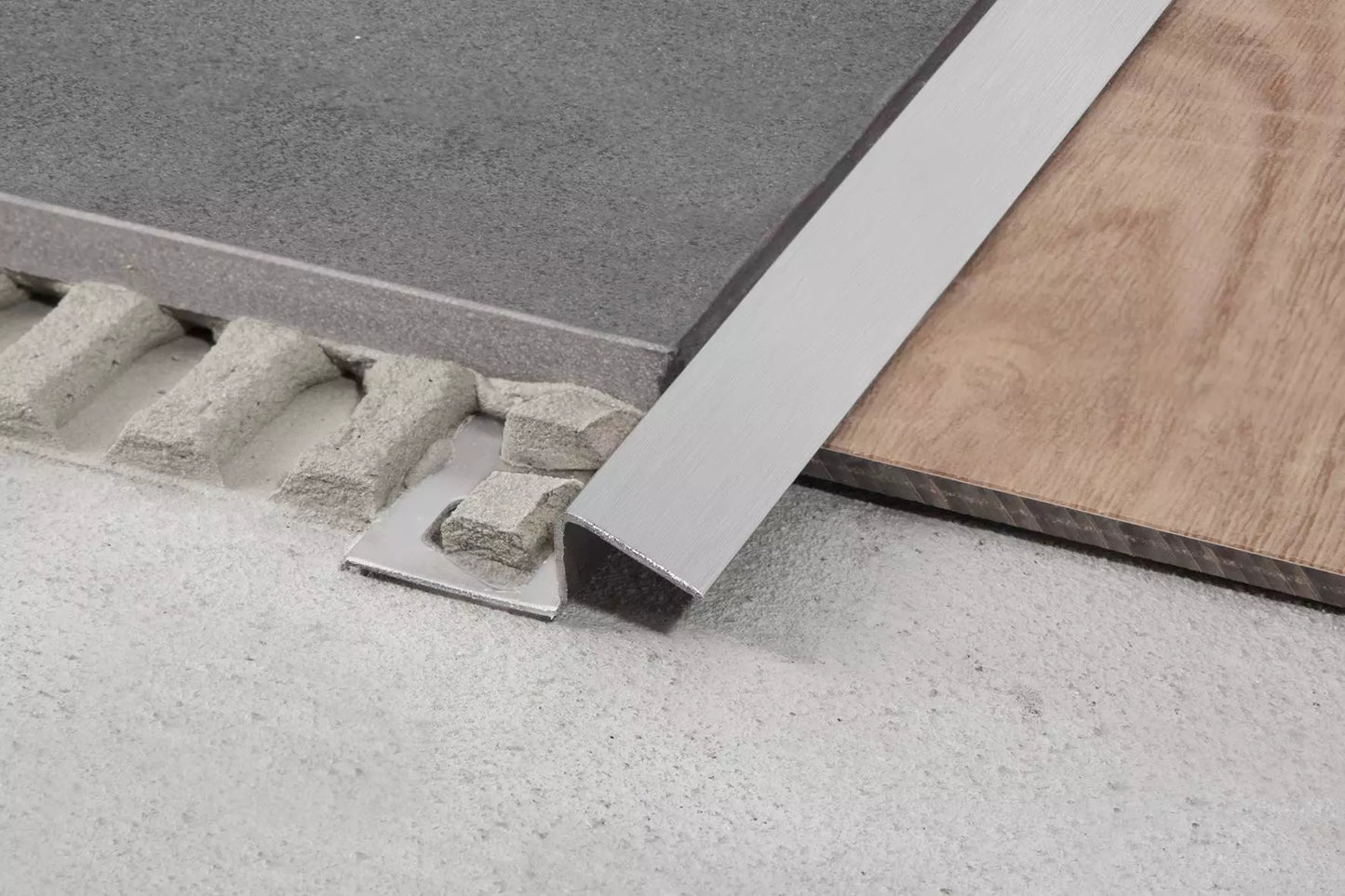 Angle end profile, shiny stainless steel 3m 