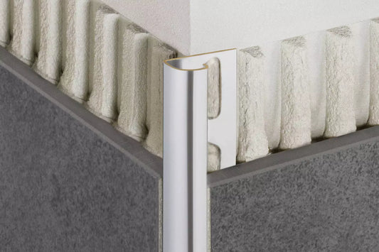 Angle end profile, shiny stainless steel 3m 