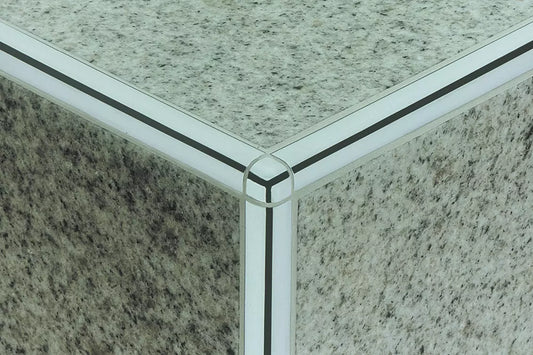 Angle end profile, shiny stainless steel 3m 