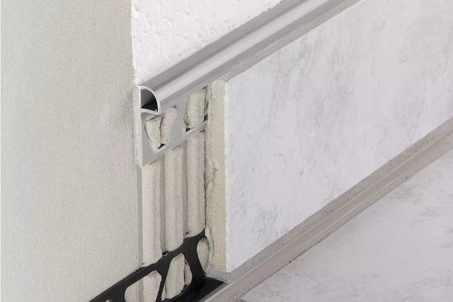 Angle end profile, shiny stainless steel 3m 