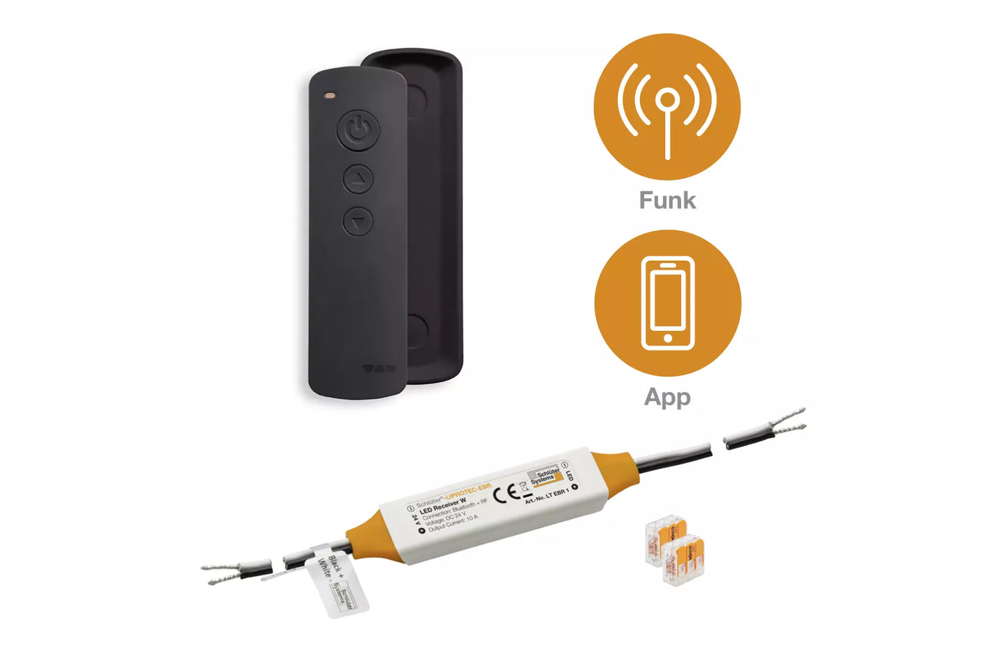 Schlüter Steuerungs-Set Licht Liprotec PEBR 4 Plug&Play Bluetooth-Receiver inkl. Fernbedienung