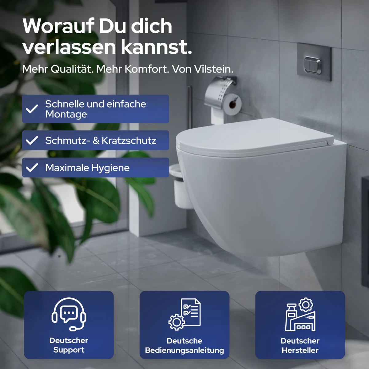 Hänge-WC komplett-Set spülrandlos inklusive Sitz – Tornadospülung | Softclose & Quickrelease