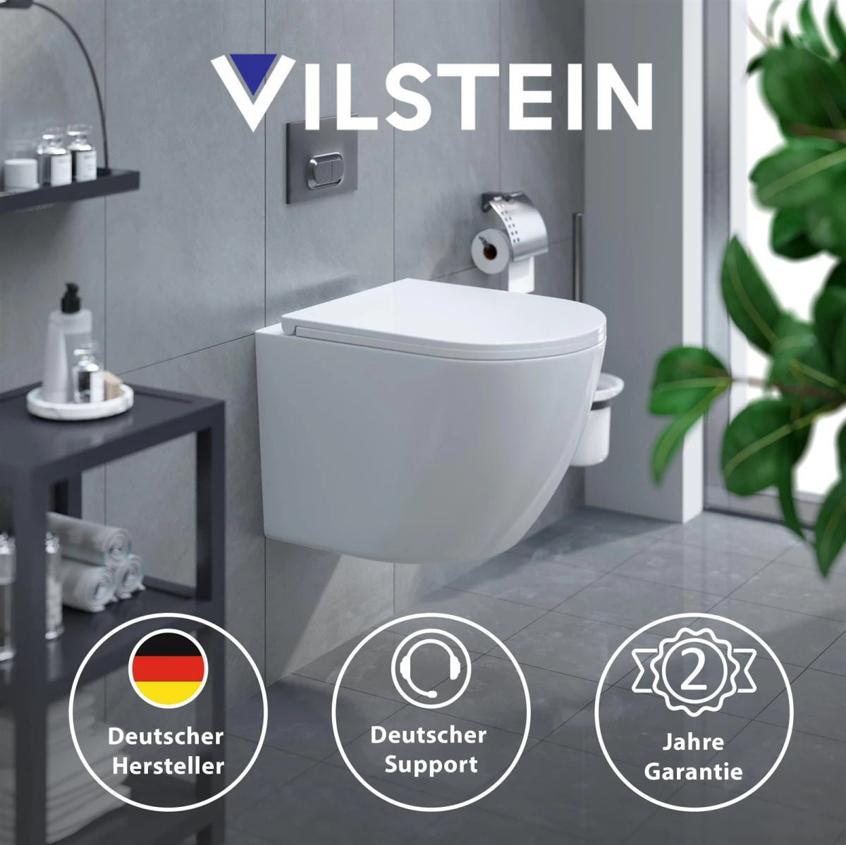 Hänge-WC komplett-Set spülrandlos inklusive Sitz – Tornadospülung | Softclose & Quickrelease