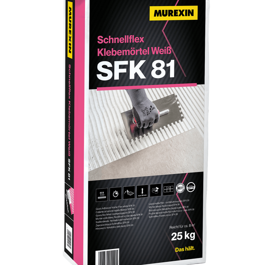Schnellflex adhesive mortar white SFK 81 Murexin - natural stone adhesive 