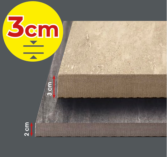 Terrassenplatten 3 cm Stärke - Verlegen Sie direkt auf Splitt oder Teilverbunden